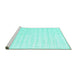 Sideview of Machine Washable Solid Turquoise Modern Area Rugs, wshcon1892turq