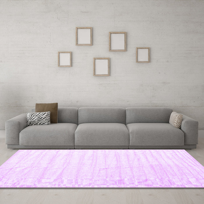Machine Washable Solid Purple Modern Area Rugs in a Living Room, wshcon1892pur