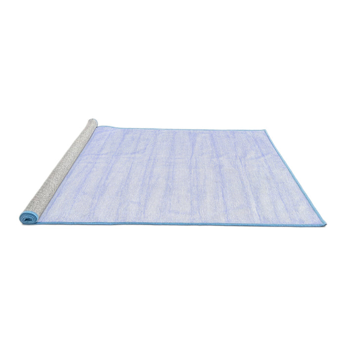 Sideview of Machine Washable Solid Blue Modern Rug, wshcon1892blu