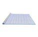 Sideview of Machine Washable Solid Blue Modern Rug, wshcon1892blu