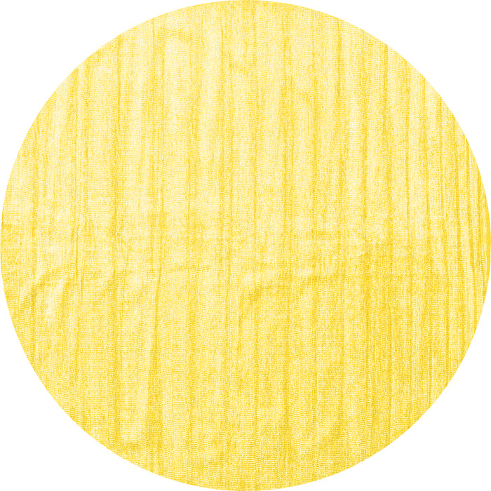 Round Solid Yellow Modern Rug, con1892yw