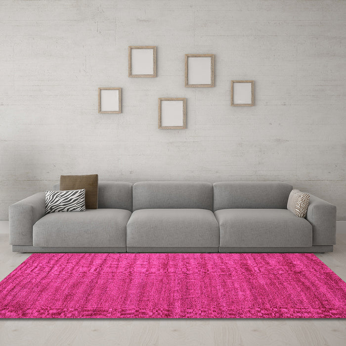 Machine Washable Abstract Pink Contemporary Rug in a Living Room, wshcon1893pnk