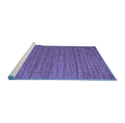 Sideview of Machine Washable Abstract Blue Contemporary Rug, wshcon1893blu