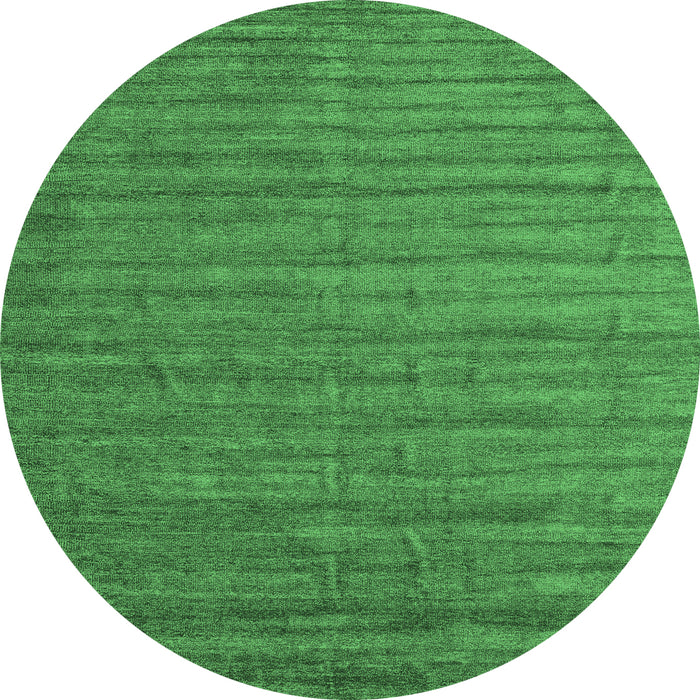 Round Abstract Emerald Green Contemporary Rug, con1893emgrn