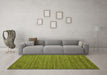 Machine Washable Abstract Green Contemporary Area Rugs in a Living Room,, wshcon1893grn