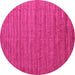 Round Abstract Pink Contemporary Rug, con1893pnk