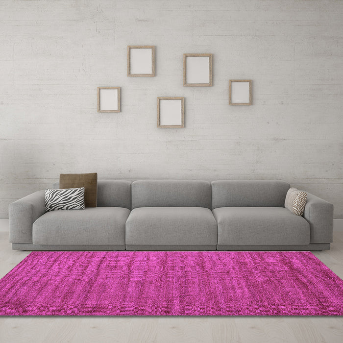Machine Washable Abstract Purple Contemporary Area Rugs in a Living Room, wshcon1893pur
