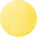 Round Machine Washable Solid Yellow Modern Rug, wshcon1894yw