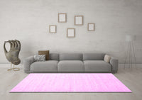 Machine Washable Solid Pink Modern Rug, wshcon1894pnk