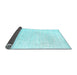 Sideview of Solid Light Blue Modern Rug, con1894lblu