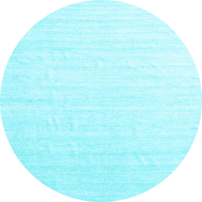 Round Solid Light Blue Modern Rug, con1894lblu
