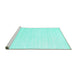 Sideview of Machine Washable Solid Turquoise Modern Area Rugs, wshcon1894turq