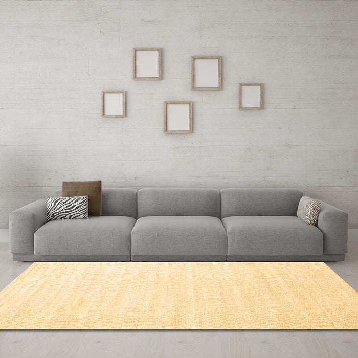 Machine Washable Solid Brown Modern Rug in a Living Room,, wshcon1894brn