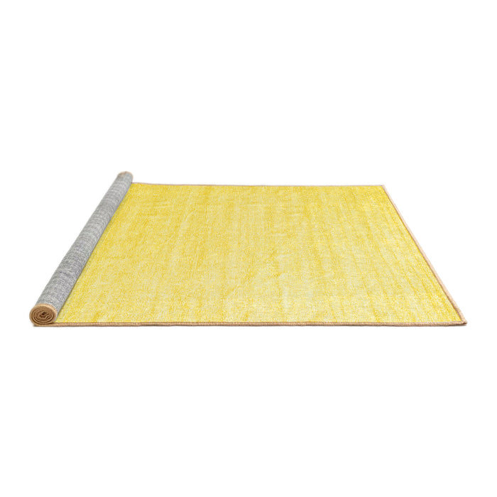 Sideview of Machine Washable Solid Yellow Modern Rug, wshcon1894yw