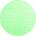 Round Machine Washable Solid Emerald Green Modern Area Rugs, wshcon1894emgrn