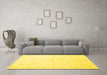 Machine Washable Solid Yellow Modern Rug in a Living Room, wshcon1894yw