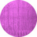 Round Machine Washable Abstract Pink Contemporary Rug, wshcon1895pnk