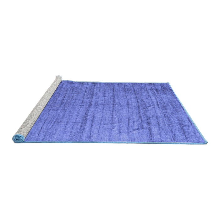 Sideview of Machine Washable Abstract Blue Contemporary Rug, wshcon1895blu