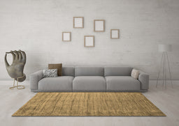 Machine Washable Abstract Brown Contemporary Rug in a Living Room,, wshcon1895brn