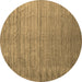 Round Abstract Brown Contemporary Rug, con1895brn