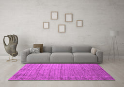 Machine Washable Abstract Pink Contemporary Rug in a Living Room, wshcon1895pnk