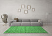 Machine Washable Abstract Emerald Green Contemporary Area Rugs in a Living Room,, wshcon1895emgrn