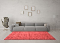 Machine Washable Abstract Red Contemporary Rug, wshcon1895red