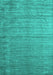 Machine Washable Abstract Turquoise Contemporary Area Rugs, wshcon1895turq