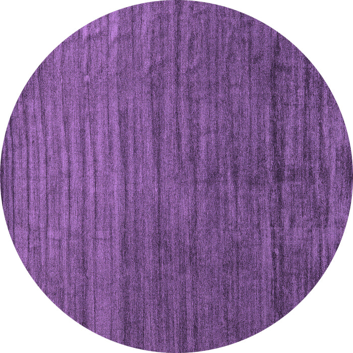 Round Machine Washable Abstract Purple Contemporary Area Rugs, wshcon1896pur