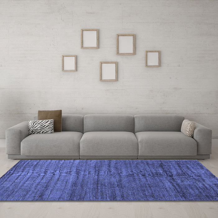 Machine Washable Abstract Blue Contemporary Rug in a Living Room, wshcon1896blu