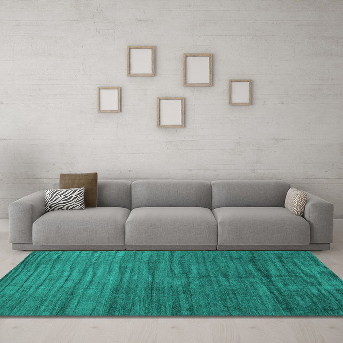 Machine Washable Abstract Light Blue Contemporary Rug in a Living Room, wshcon1896lblu