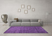 Machine Washable Abstract Purple Contemporary Area Rugs in a Living Room, wshcon1896pur