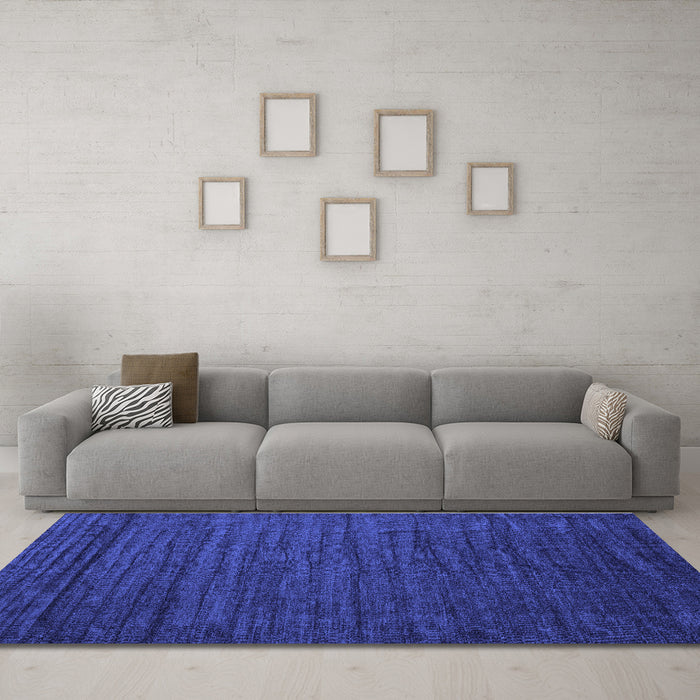 Machine Washable Abstract Blue Contemporary Rug in a Living Room, wshcon1897blu
