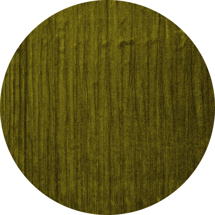 Round Machine Washable Abstract Yellow Contemporary Rug, wshcon1897yw