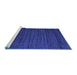 Sideview of Machine Washable Abstract Blue Contemporary Rug, wshcon1897blu