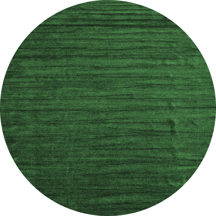 Round Abstract Emerald Green Contemporary Rug, con1897emgrn
