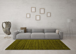 Machine Washable Abstract Yellow Contemporary Rug in a Living Room, wshcon1897yw