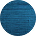 Round Abstract Light Blue Contemporary Rug, con1897lblu