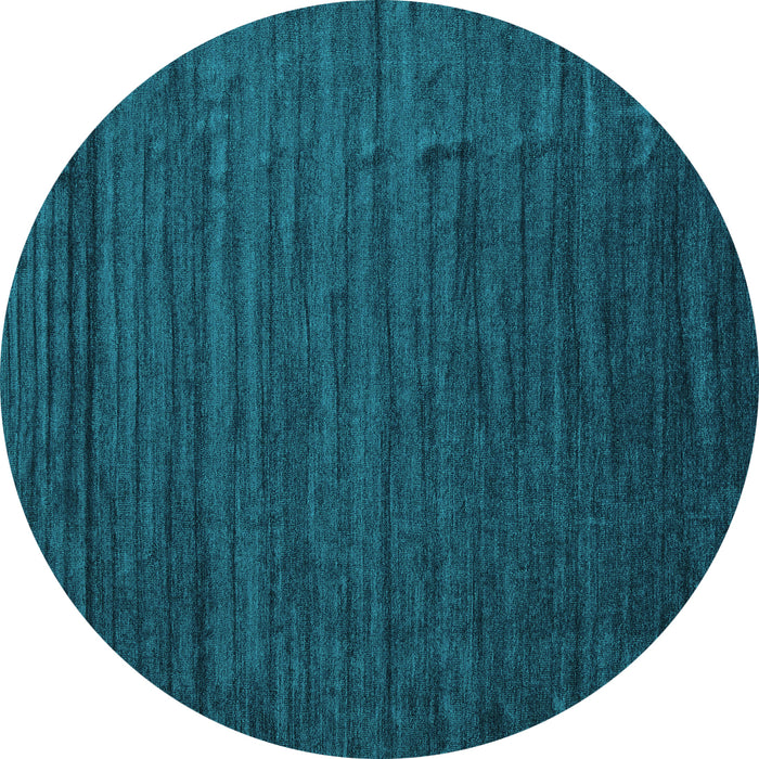 Round Abstract Turquoise Contemporary Rug, con1897turq