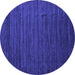 Round Abstract Purple Contemporary Rug, con1897pur