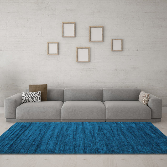 Machine Washable Abstract Light Blue Contemporary Rug in a Living Room, wshcon1897lblu