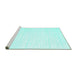 Sideview of Machine Washable Solid Turquoise Modern Area Rugs, wshcon1898turq