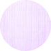 Round Machine Washable Solid Purple Modern Area Rugs, wshcon1898pur