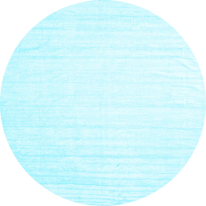 Round Solid Light Blue Modern Rug, con1898lblu
