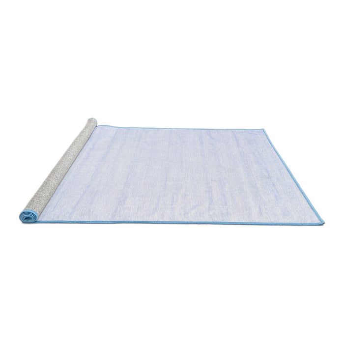 Sideview of Machine Washable Solid Blue Modern Rug, wshcon1898blu