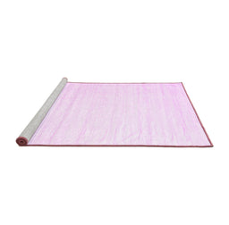 Sideview of Machine Washable Solid Pink Modern Rug, wshcon1898pnk