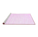 Sideview of Machine Washable Solid Pink Modern Rug, wshcon1898pnk