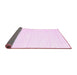 Sideview of Solid Pink Modern Rug, con1898pnk