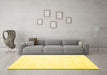 Machine Washable Solid Yellow Modern Rug in a Living Room, wshcon1898yw