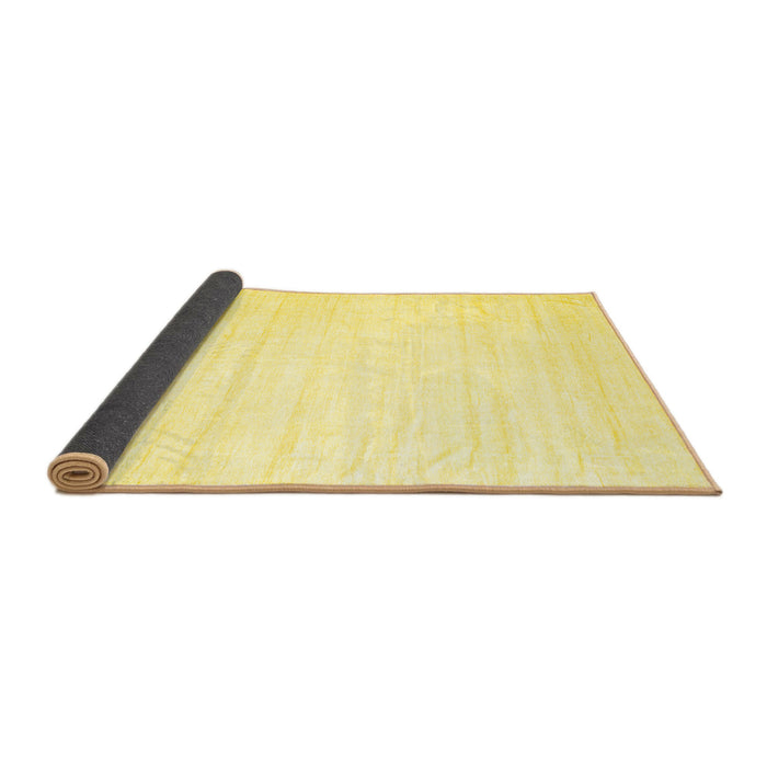 Sideview of Solid Yellow Modern Rug, con1898yw